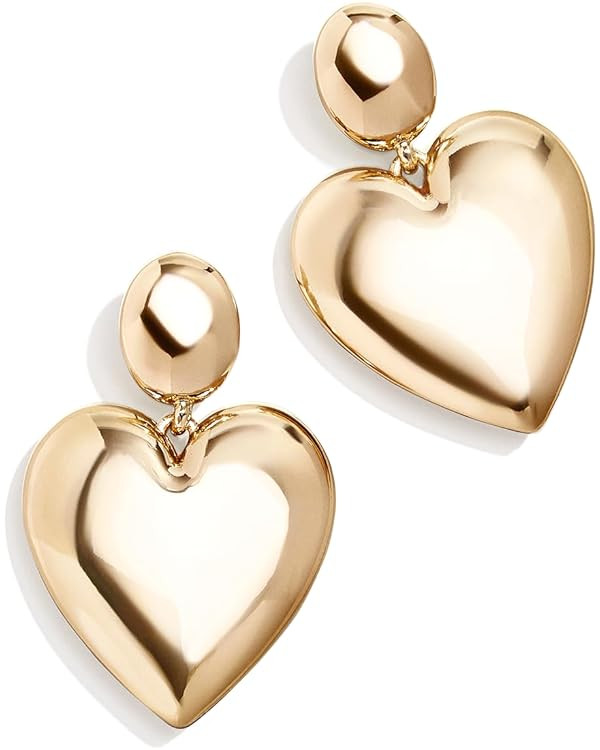 Sheri Drop Earrings - Luxurious 14k Gold Plated Heart Earrings, Hypoallergenic Studs for Women, L... | Amazon (US)