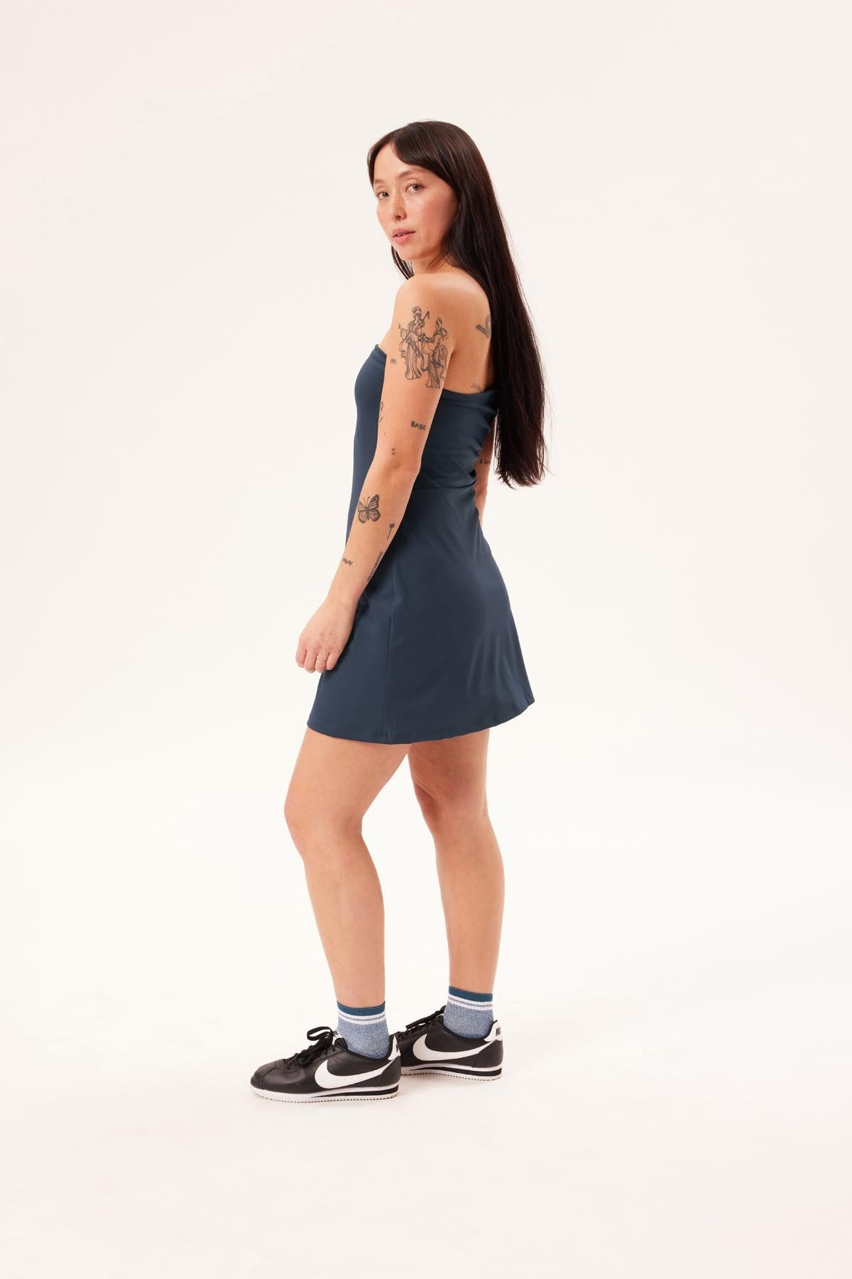 Midnight Bianca One Shoulder Dress | Girlfriend Collective