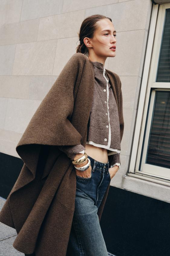 LONG KNIT CAPE | Zara US