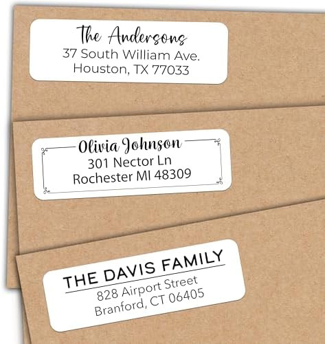 Personalized Return Address Labels - Custom Address Stickers on Sheets (50-1000 Labels) (Black an... | Amazon (US)
