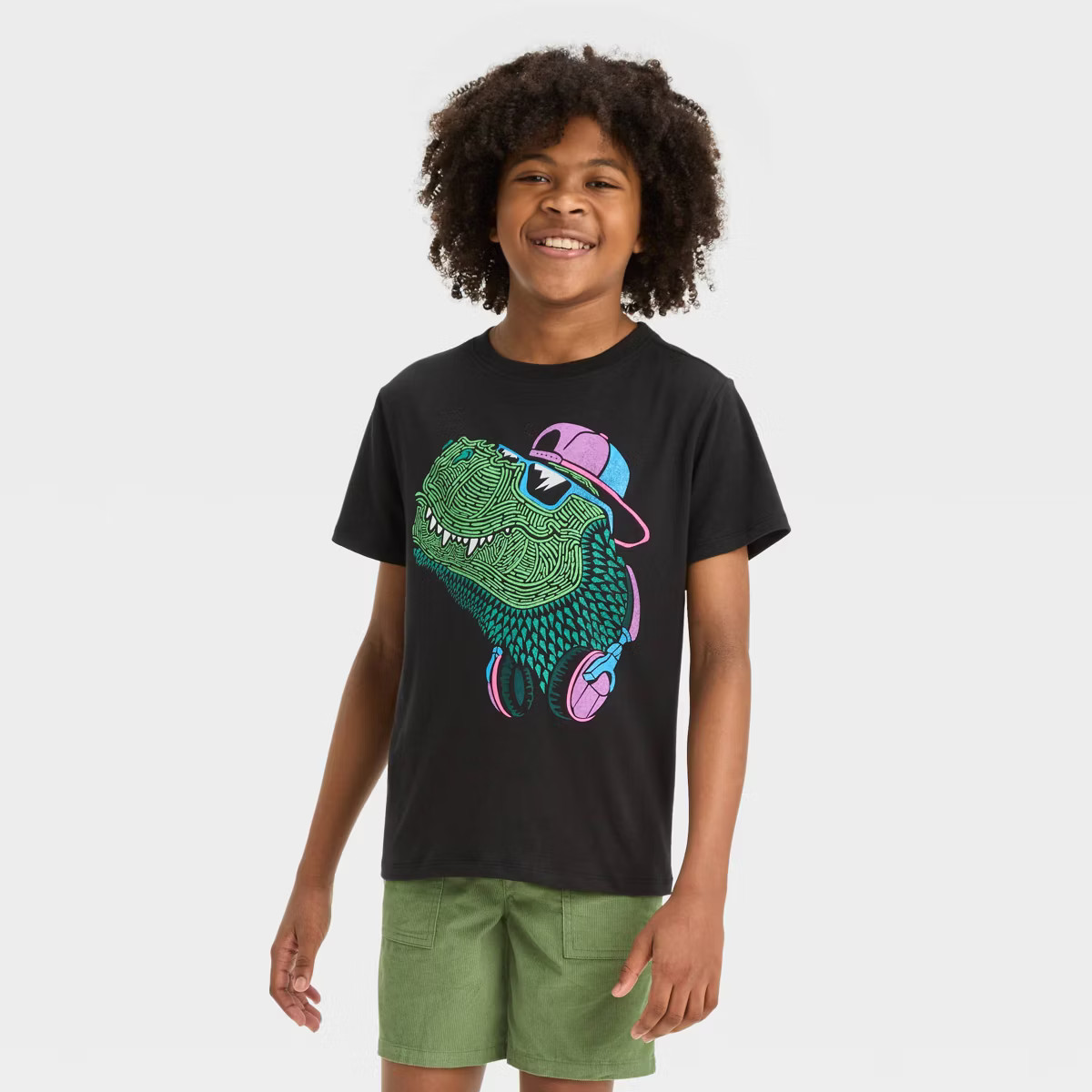 Boys' Short Sleeve Dinosaur Graphic T-Shirt - Cat & Jack™ Black | Target