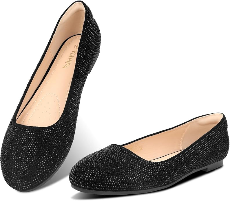 Womens Mary Jane Shoes Comfortable Strap Flats Dressy Casual Ballet Flats Shoes Floral Buckle Rou... | Amazon (US)