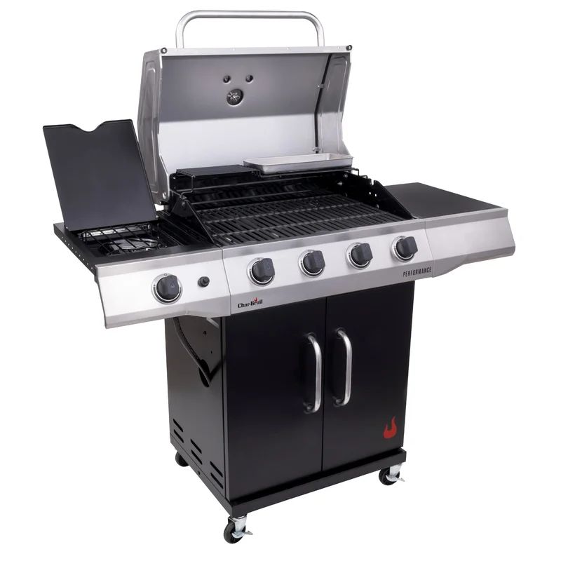 Char-Broil 4 - Burner Free Standing Liquid Propane 3200 BTU Gas Grill with Side Burner and Cabine... | Wayfair North America