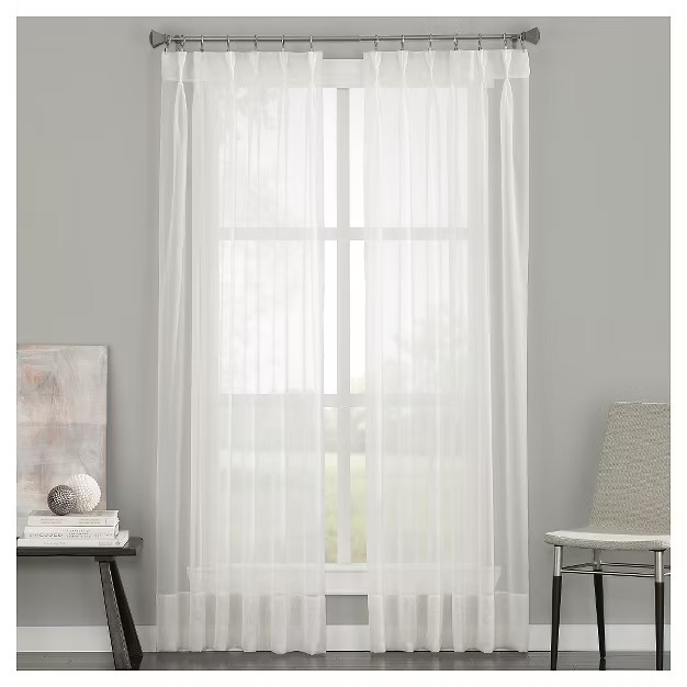 1pc 29"x132" Sheer Soho Voile Window Curtain Panel Off White - Window Curtainworks | Target