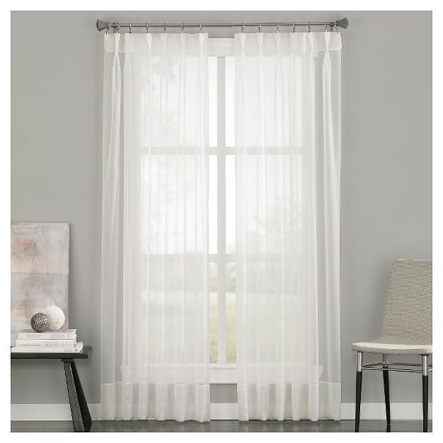 1pc 29&#34;x132&#34; Sheer Soho Voile Window Curtain Panel Off White - Window Curtainworks | Target