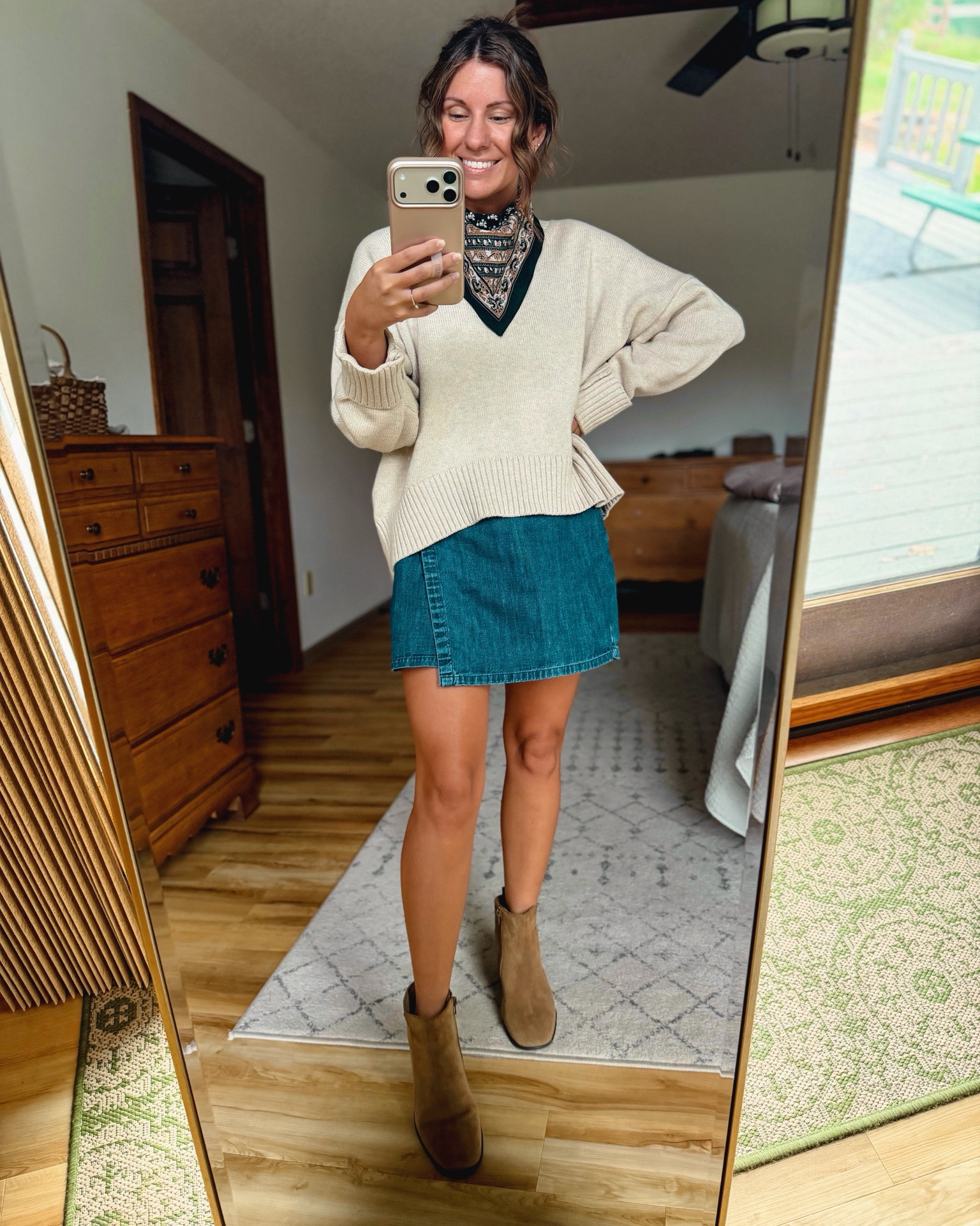 Fall church outfit 🙌🏽✨

small in my sweater, xs petite in my skirt and 6.5 in my boots (almost sold out—so I linked similar). Love this cotton scarf and suede bag with my suede boots🤎

#LTKPetite #LTKSaleAlert #LTKootd