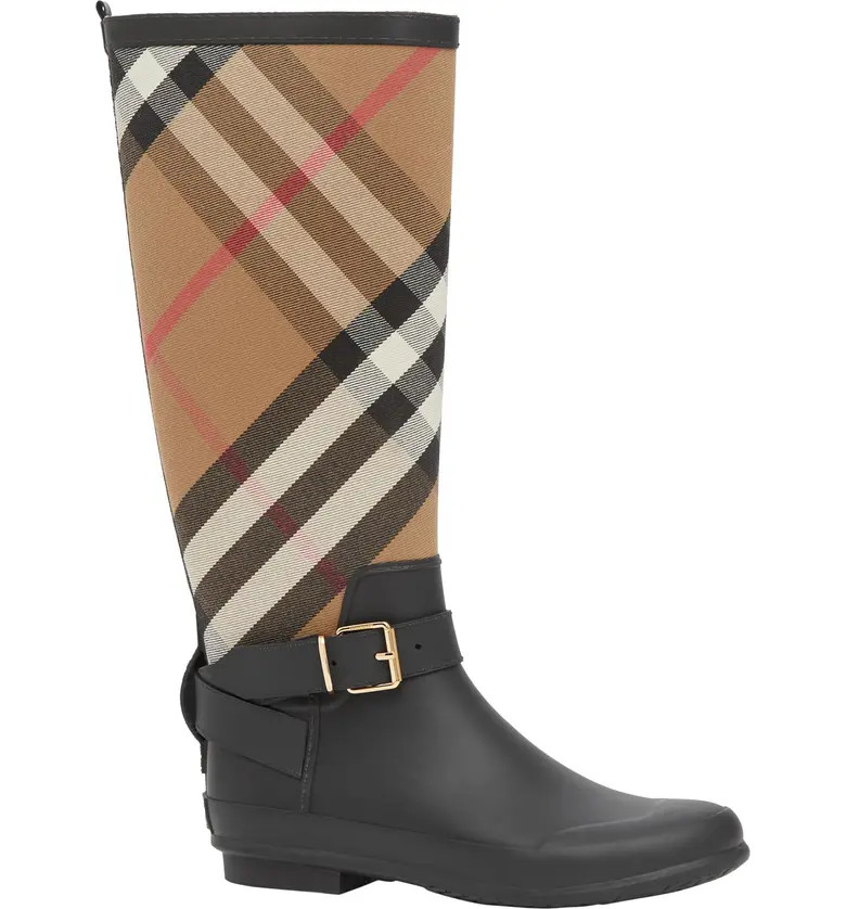 Burberry Simeon Check Waterproof Rain Boot | Nordstrom | Nordstrom