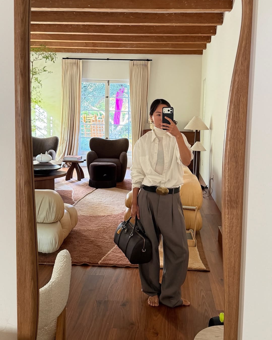 Polished in this white button down, pleated trousers, and a statement belt 🤍

#LTKStyleTip