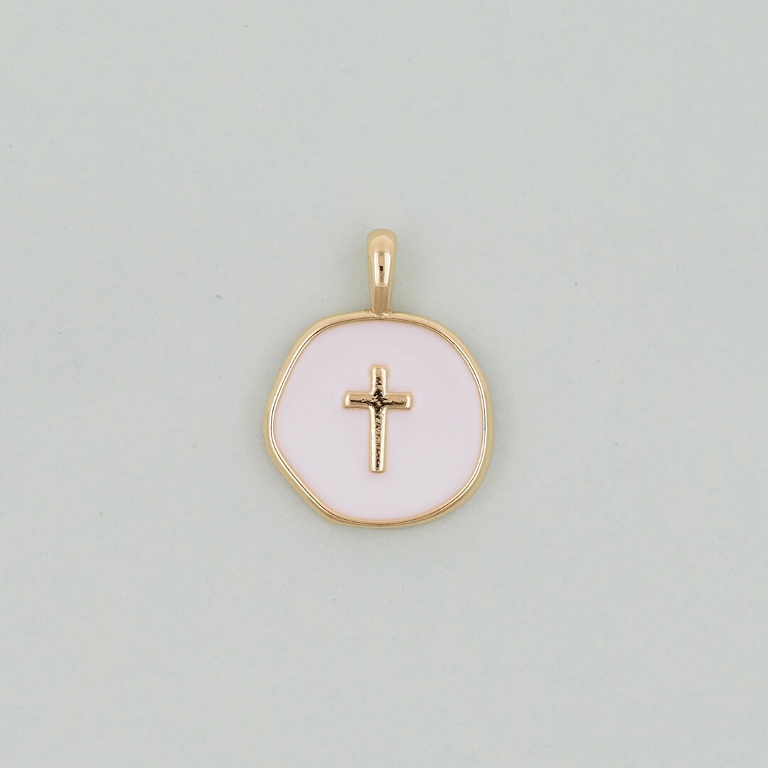18K Gold Filled Cross Pendant,enamel Cross Charm Bracelet Necklace for DIY Jewelry Making Supply ... | Etsy (US)