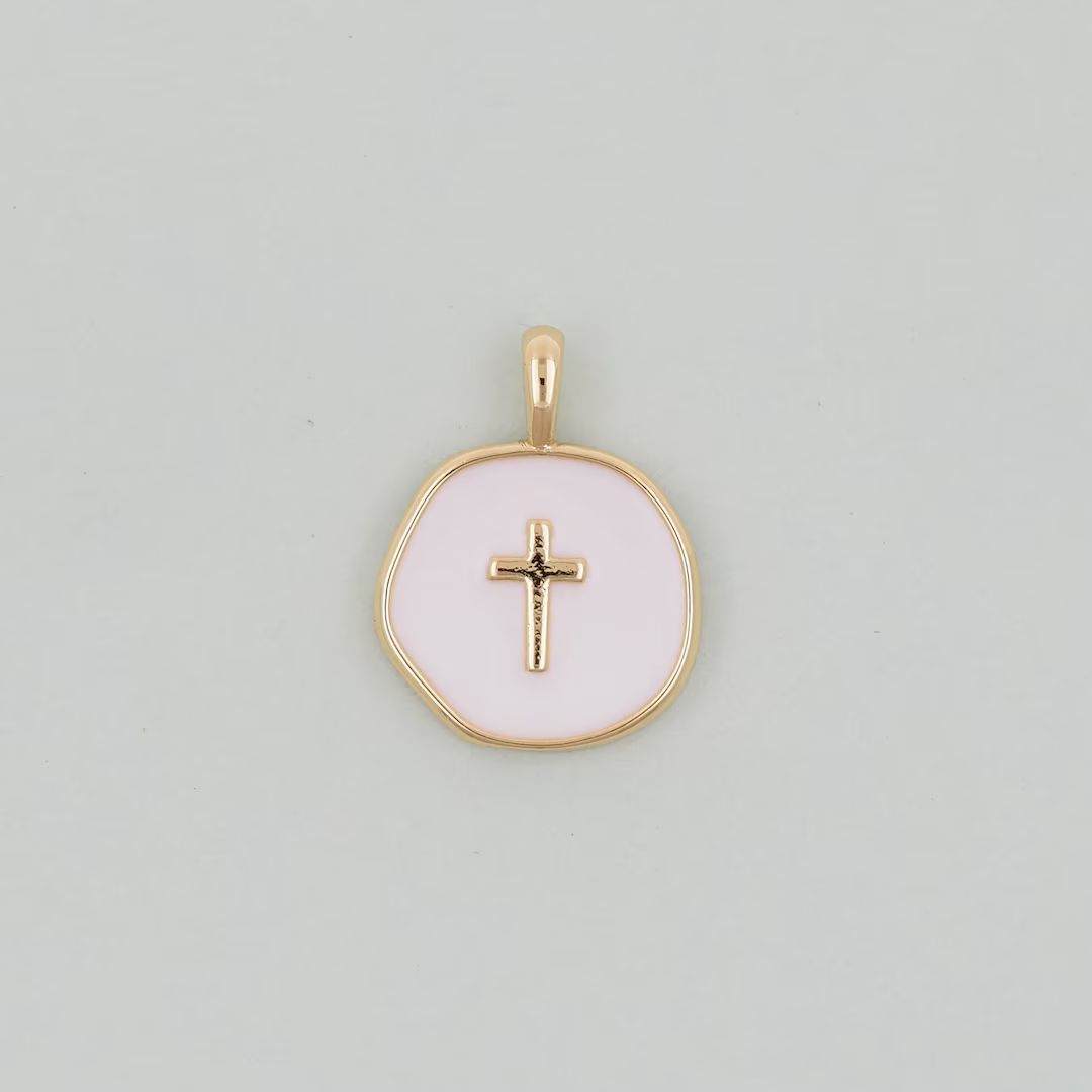 18K Gold Filled Cross Pendant,enamel Cross Charm Bracelet Necklace for DIY Jewelry Making Supply ... | Etsy (US)