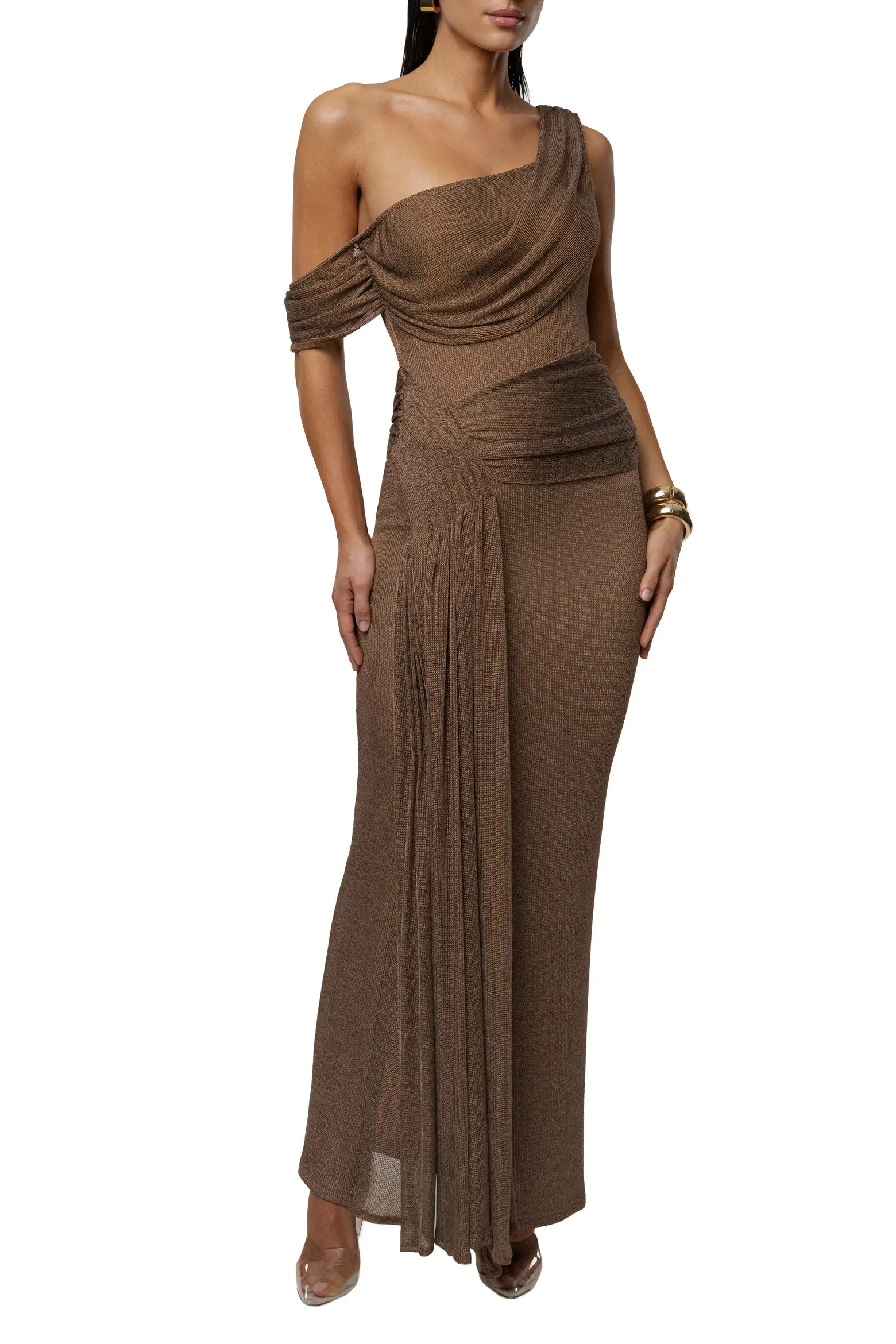 JLUXLABEL Drape Metallic One-Shoulder Gown (Women) | Nordstrom | Nordstrom