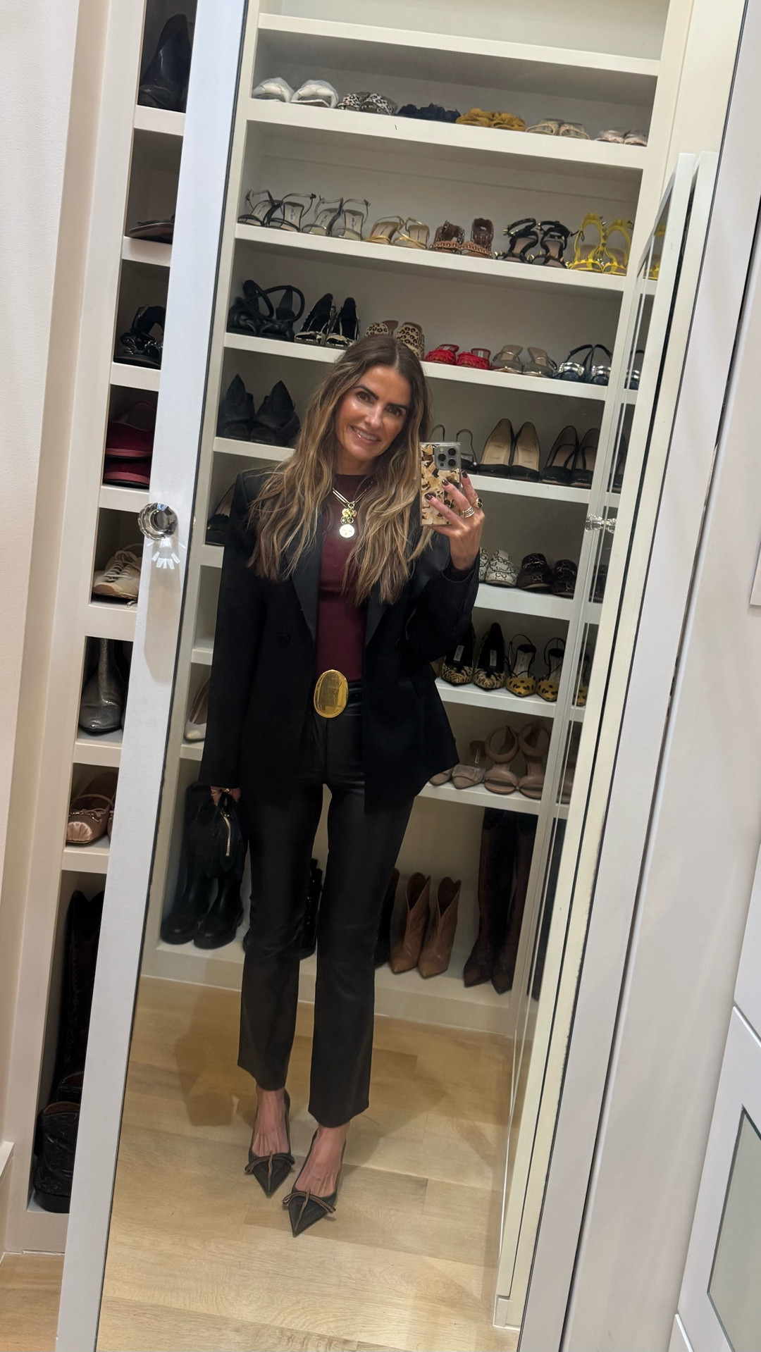 friday night date night celebrating a sweet friends bday off to tango room🖤

shop the hero of this fit…the satin blazer for less! quality is amazing & won’t believe the price 

+ fav crop leather pants, kitten heel, handbag, fitted beautiful fitted top too! 

#LTKWorkwear #LTKootd #LTKSaleAlert