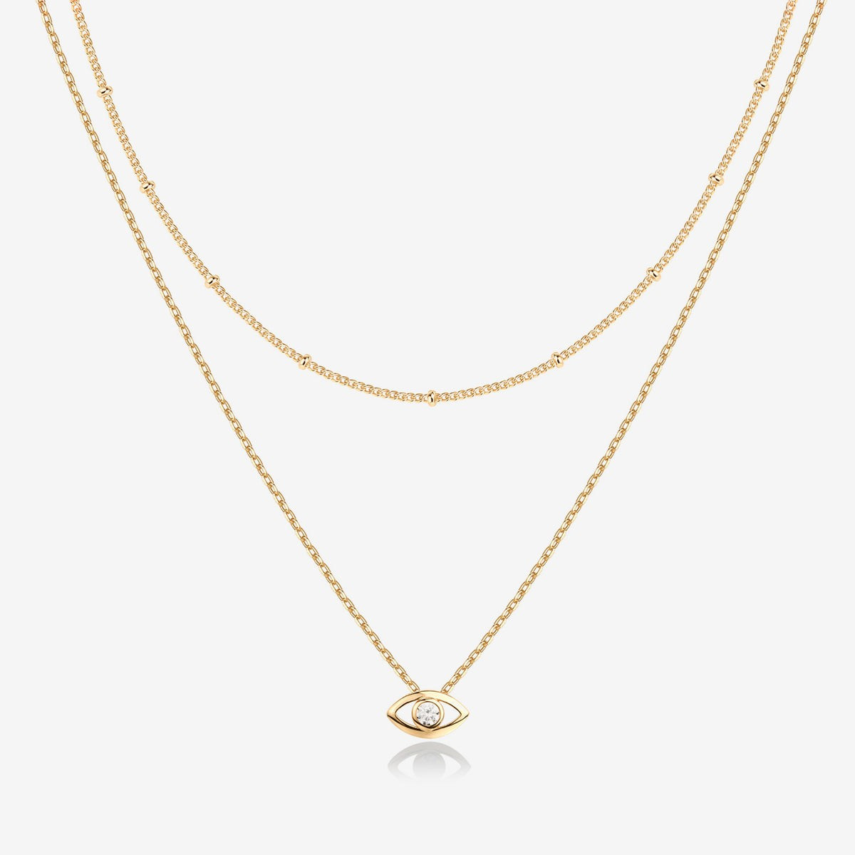 Evil Eye Necklace | Layering Necklaces | 14K Gold Plated | PAVOI