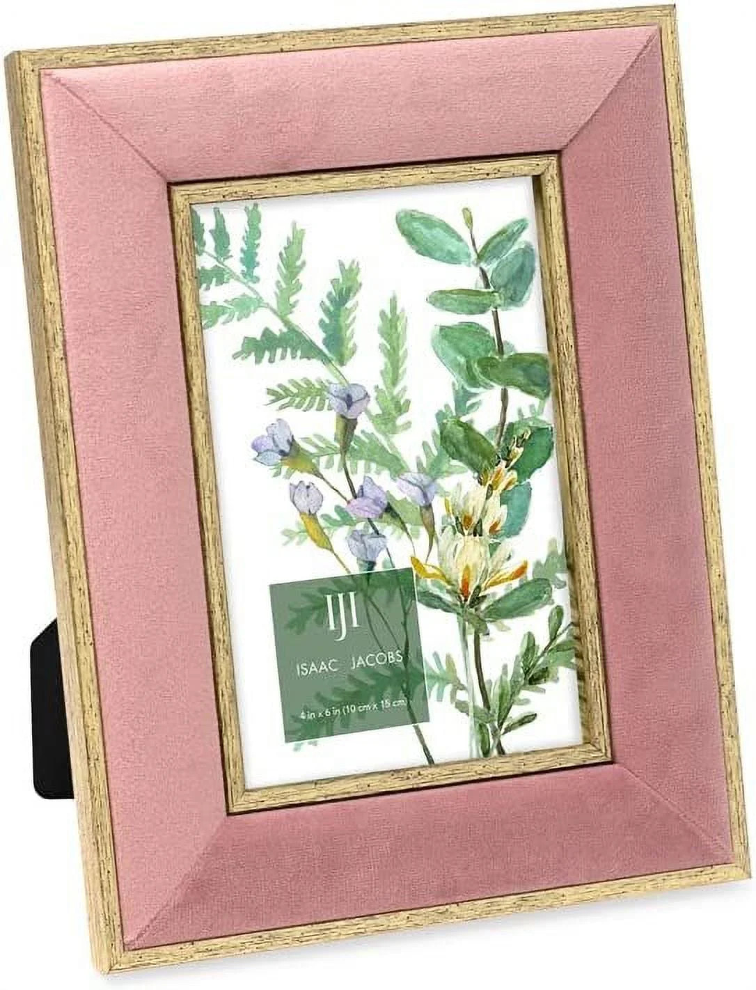 Isaac Jacobs 4x6 Pink Velvet Picture Frame with Metallic Gold Double Border, Photo Frame, Horizon... | Walmart (US)