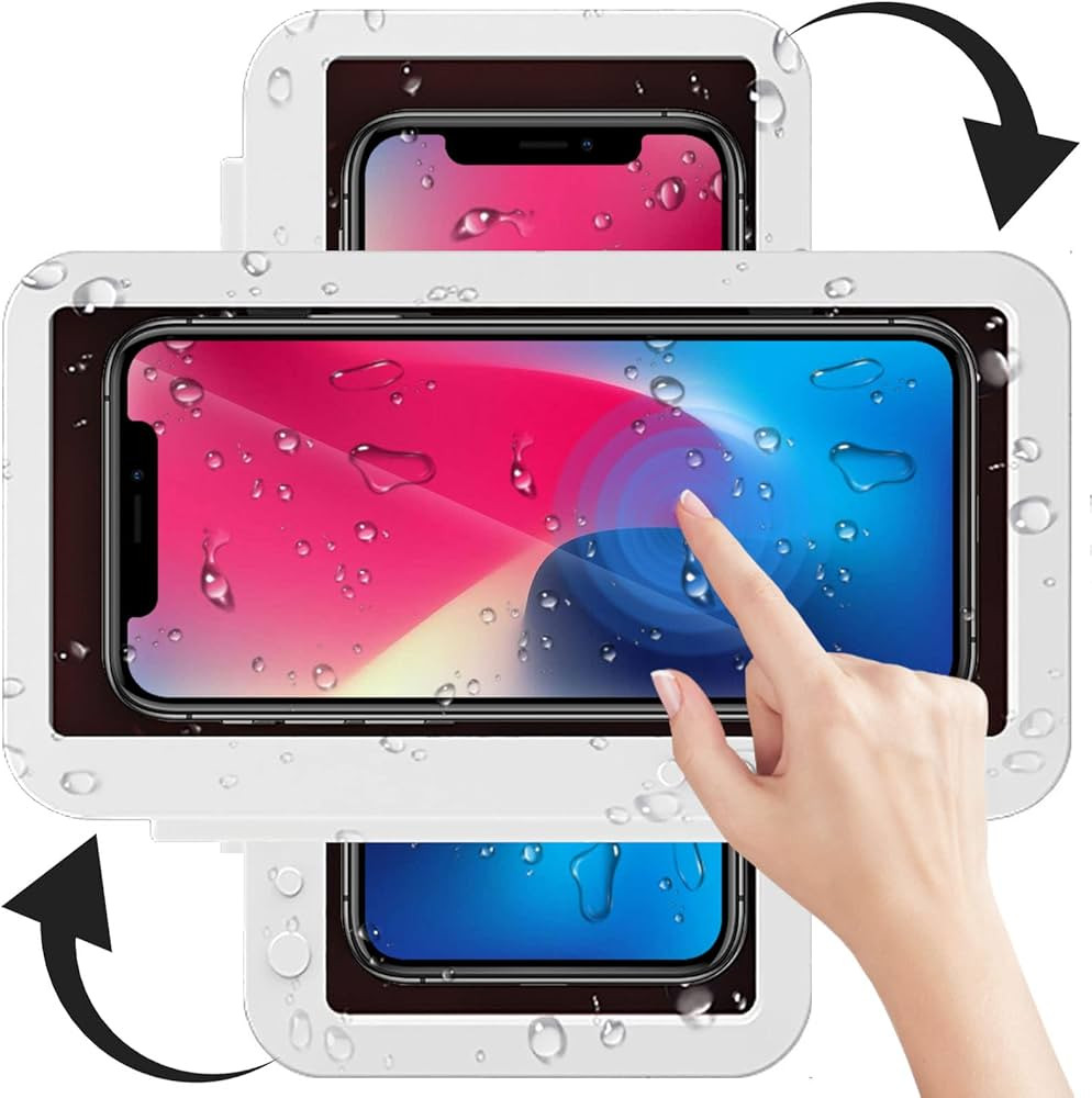 Shower Phone Holder Waterproof - Anti Fog High Sensitivity Touch Screen, 360°Rotation Wall Mount... | Amazon (US)