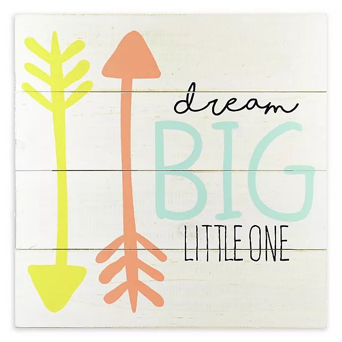 Linden Ave 12-Inch Square Dream Big Little One Wood Plank Artwork | buybuy BABY