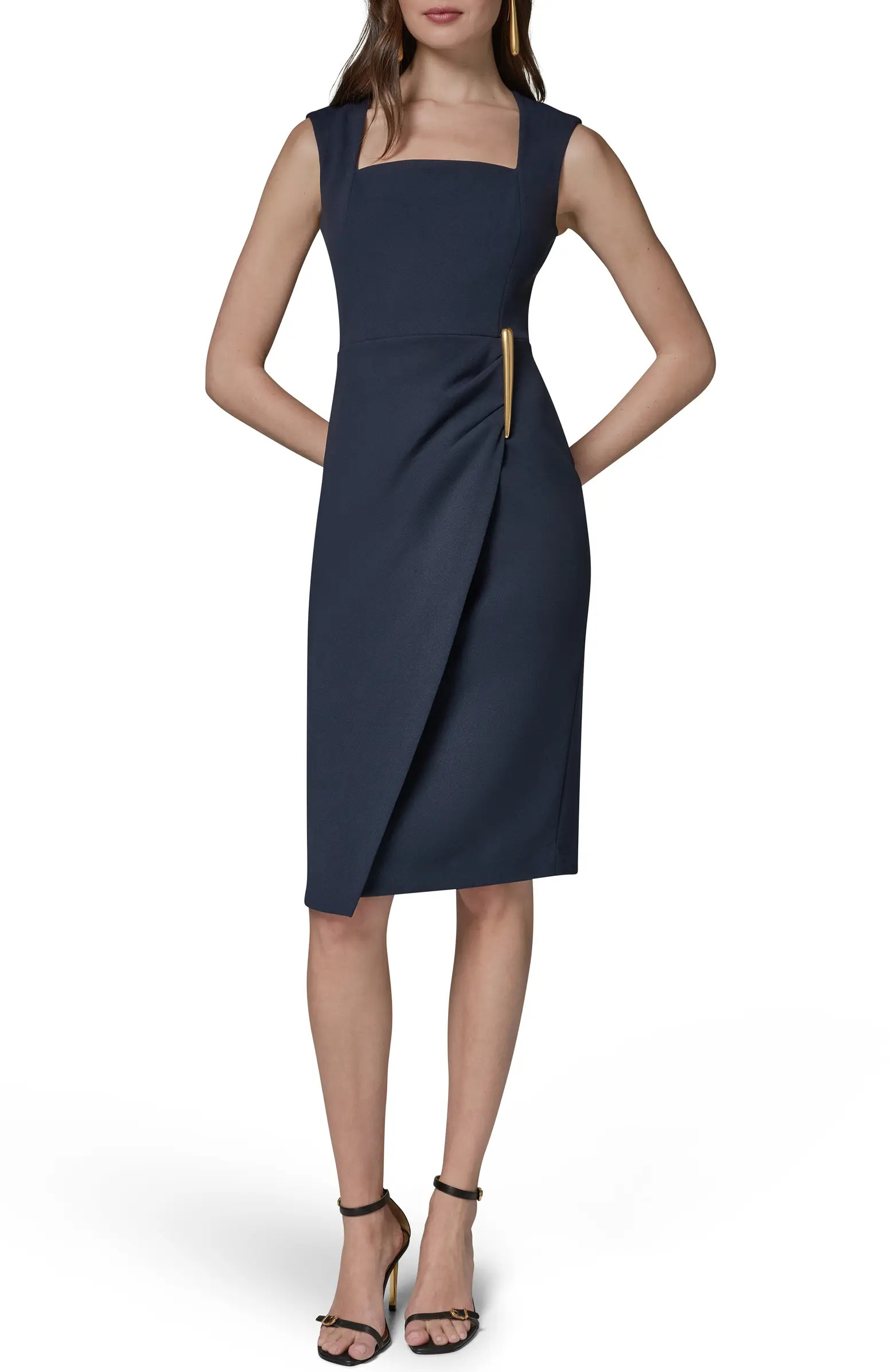 Donna Karan New York Wrap Front Sleeveless Sheath Dress | Nordstrom | Nordstrom