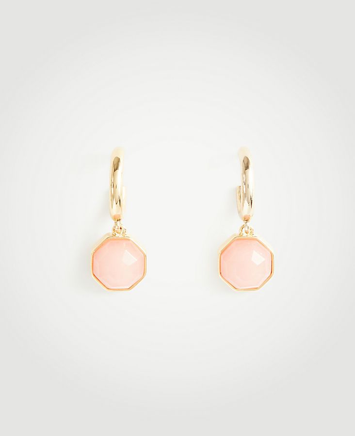 Hexagon Stone Drop Earrings | Ann Taylor (US)