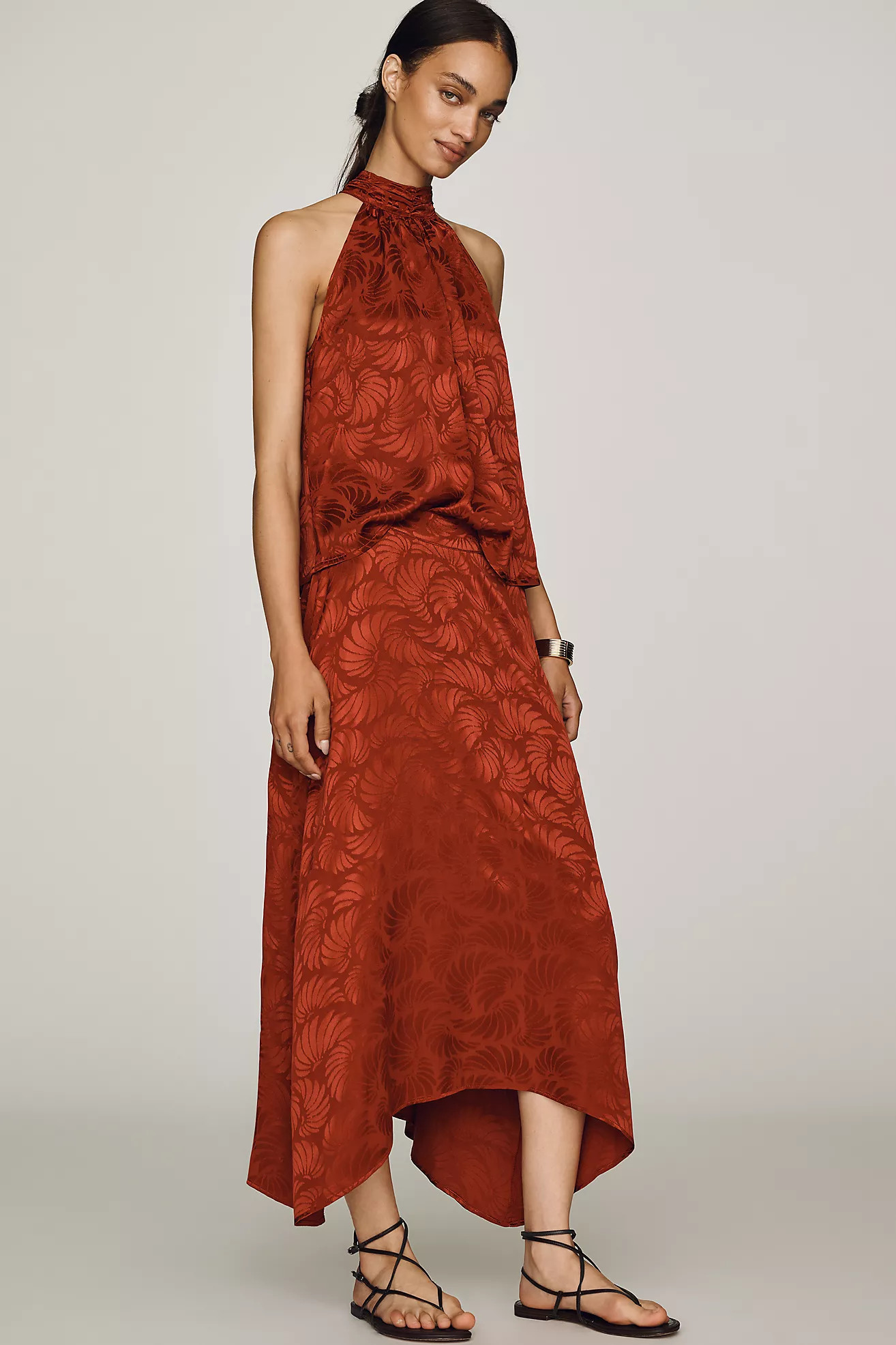 Farm Rio Jaquard Asymmetrical Midi Skirt | Anthropologie (US)