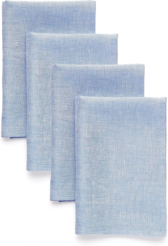 Solino Home Linen Dinner Napkins 20 x 20 Inch – Chambray Blue, 100% Pure Linen Fabric Cloth Nap... | Amazon (US)