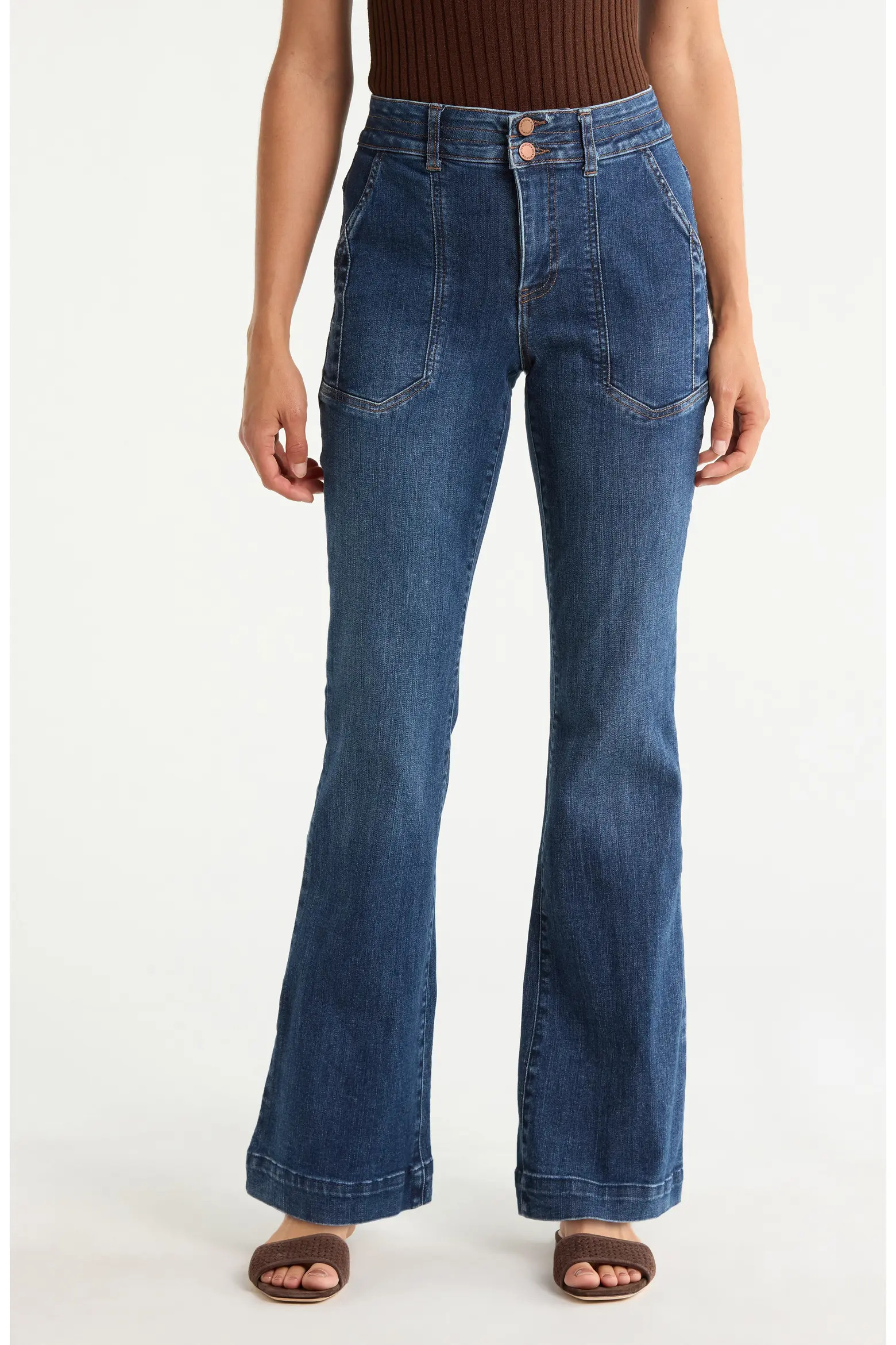Madison High Waist Utility Pocket Bootcut Jeans (Women) | Nordstrom | Nordstrom