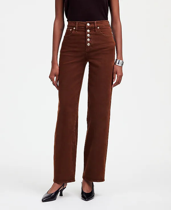 The Perfect Vintage Wide-Leg Jean in Dark Coffee: Button-Front Edition | Madewell | Madewell