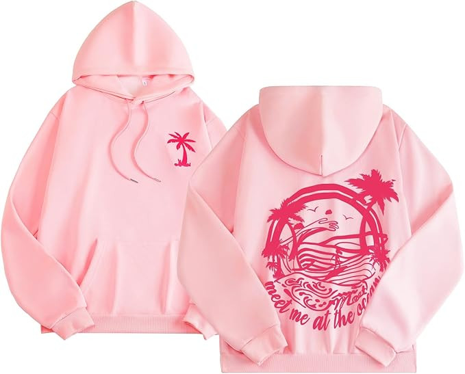 Palm Graphic Hoodies for Women Girls Juniors Aesthetic Y2k Sweatshirts Preppy Outfit | Amazon (US)