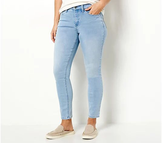 Laurie Felt Regular Slim-Leg Knit Clean Jeans - QVC.com | QVC