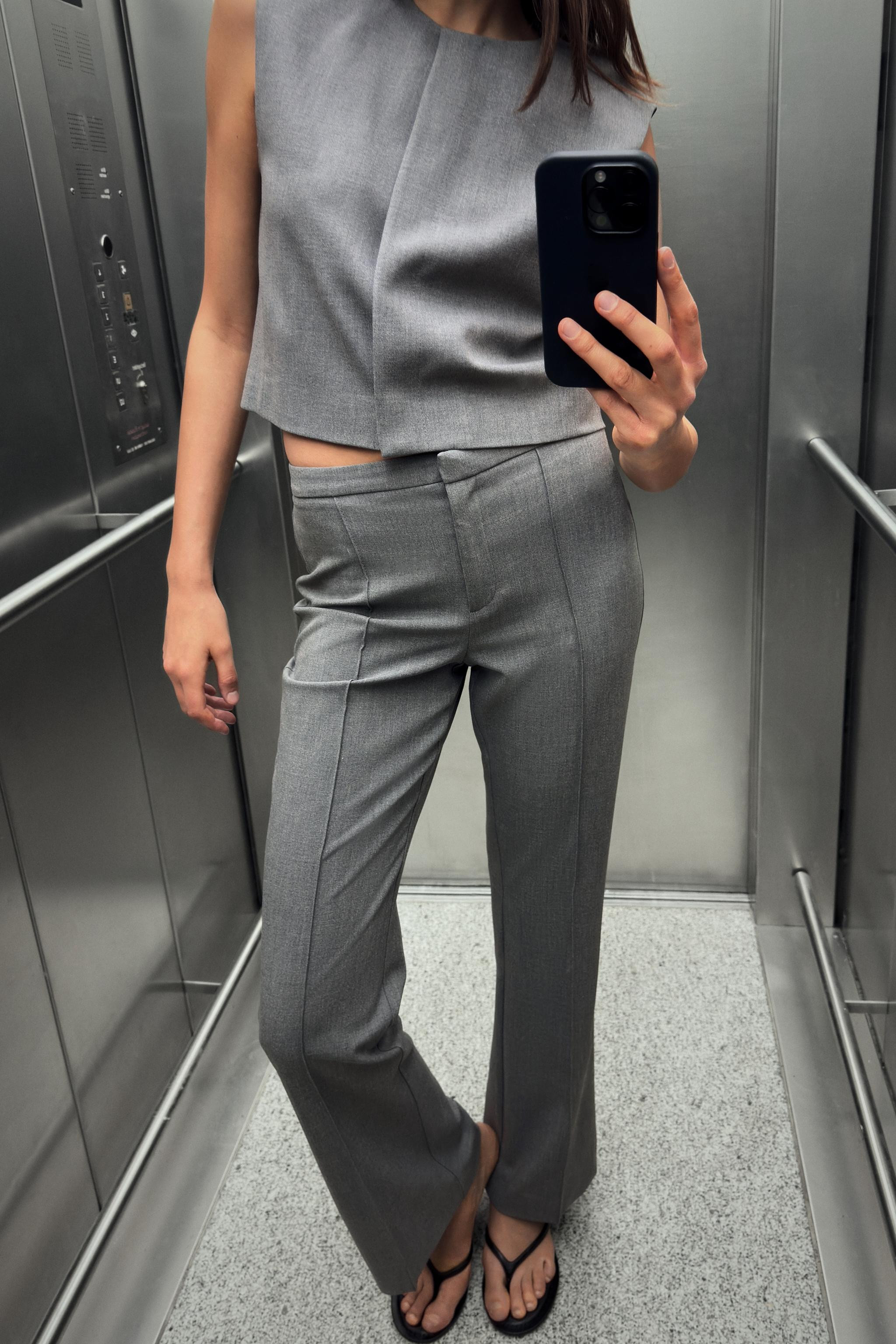 RIB DETAIL FLARE PANTS | Zara US