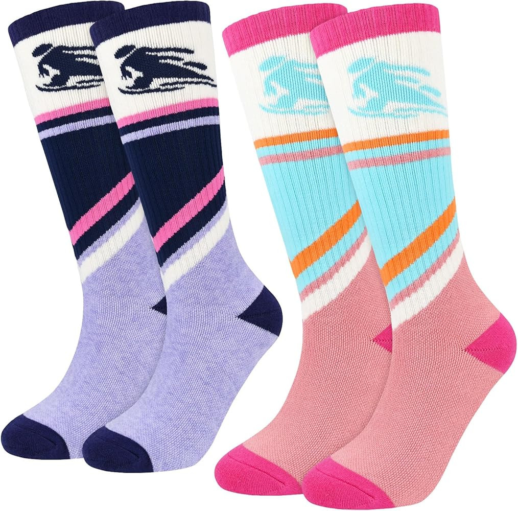 2Pairs Kids Ski Socks Boys Girls Thermal Thick Warm Winter Cozy Socks for Skiing Snowboarding Age... | Amazon (UK)