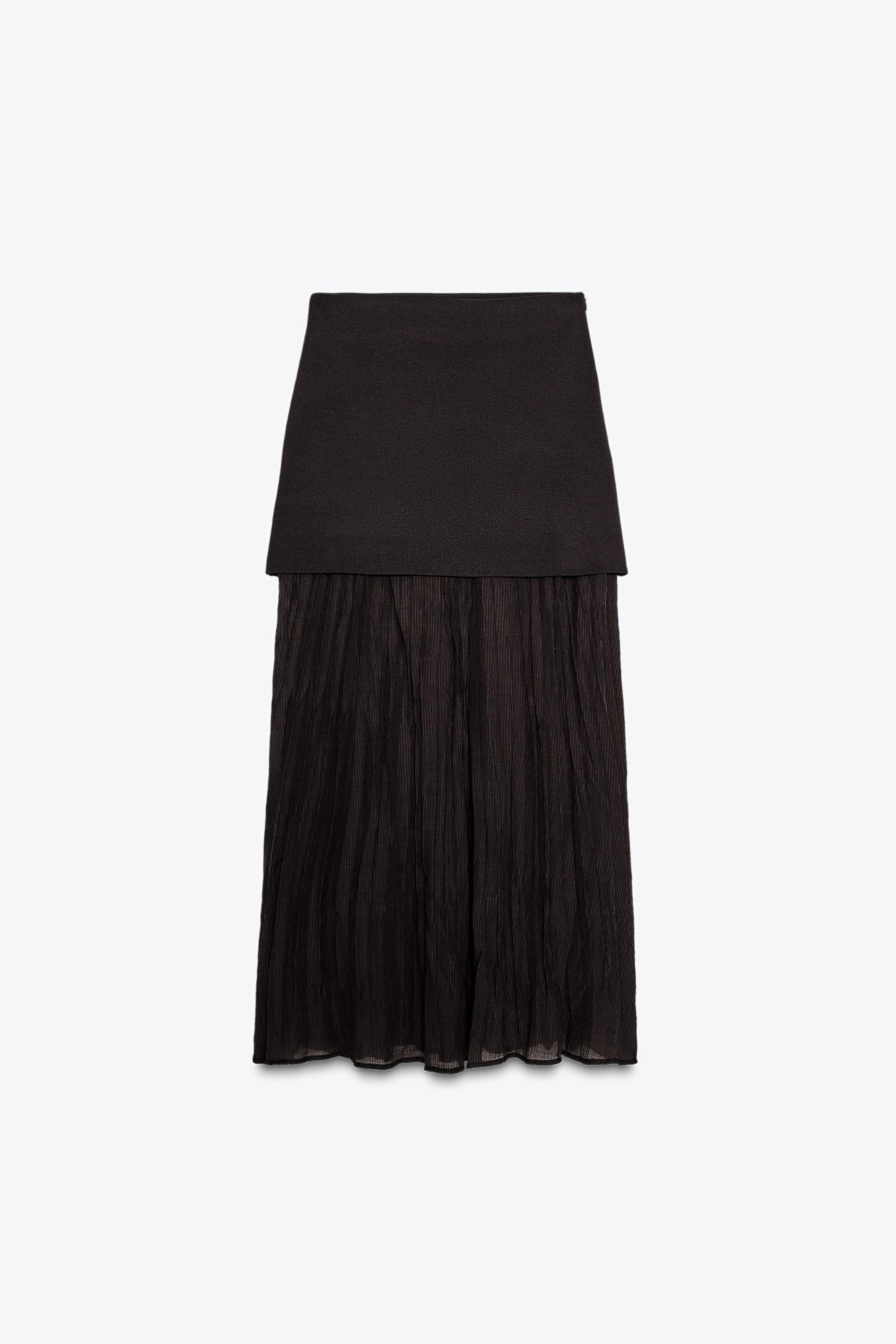 MIXED PLEATED KNIT SKIRT | Zara US