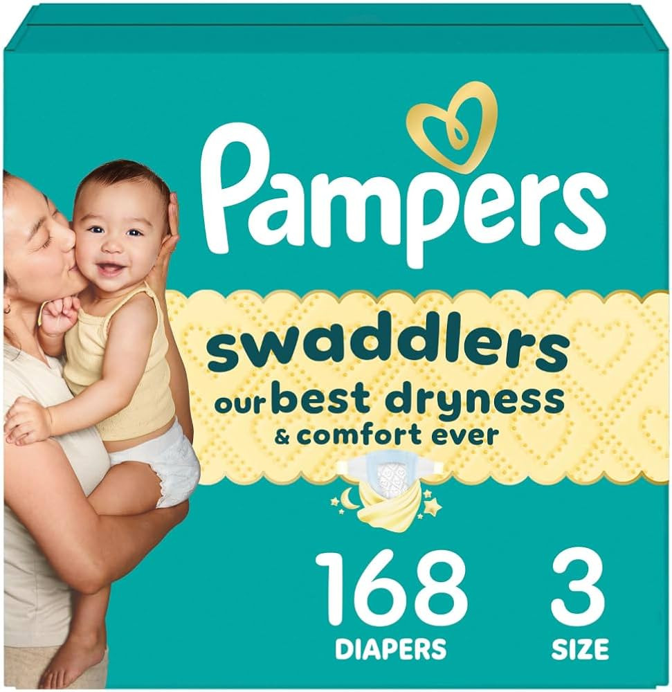 Pampers Swaddlers Diapers, Size 3 (13-26 lbs), 168 Count, Absorbent, Keeps Baby Dry and Comfortab... | Amazon (US)