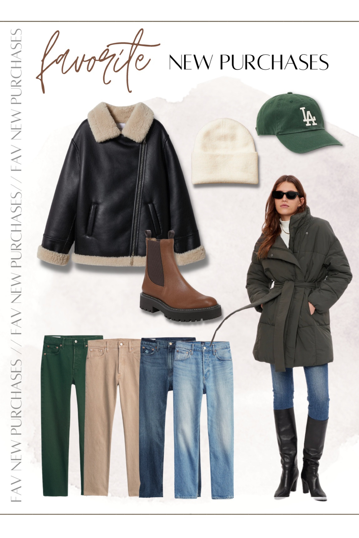 Favorite new purchases: this mango Shearling coat is stunning and runs true to size, a ‘47 baseball cap in forest green is so chic, Sam Edelman Laguna boots in brown are on sale!, this Anthropologie beanie is soft snug and so warm, Gap duvet puffer vest out of stock but sharing the coat version, and my favorite favorite new buy- these Gap cheeky straight jeans- so good! 

#LTKSeasonal #LTKtravel #LTKsalealert