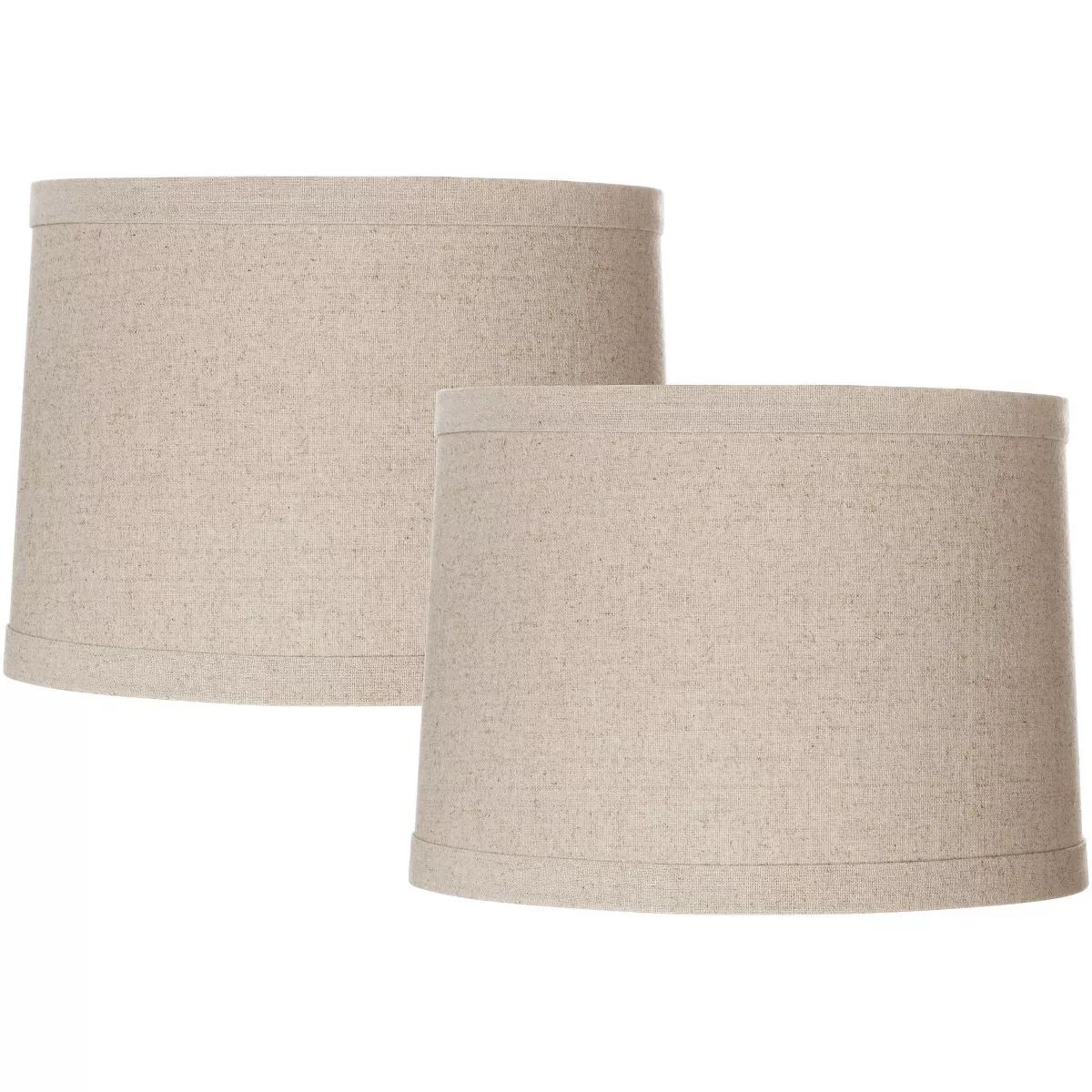 Springcrest Set of 2 Natural Linen Medium Drum Lamp Shades 13" Top x 14" Bottom x 10" High (Spide... | Target
