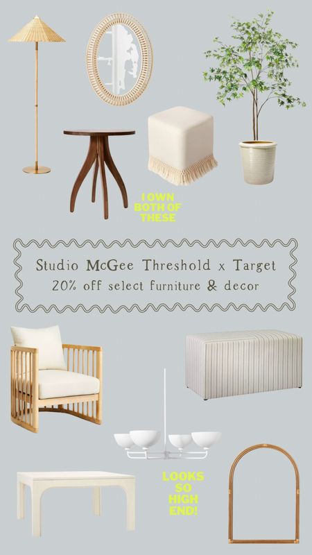 Studio McGee Threshold x Target…20% off select furniture and decor. 

Home decor, fringe ottoman, wicker lamp, tripod accent table, faux tree, coastal decor, chandelier, wall mirror 

#LTKunder100 #LTKsalealert #LTKhome