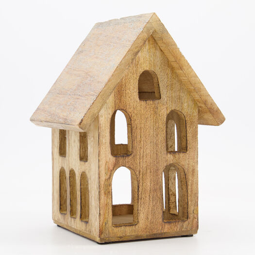 Brown Wooden House Ornament 23x16cm | TK Maxx