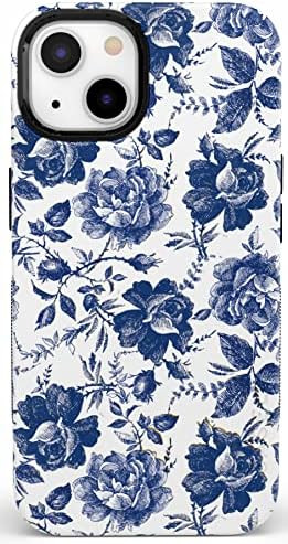 Casely iPhone 13 Floral Case | Compatible with MagSafe | Rose to Fame | Blue & White Rose Case | ... | Amazon (US)