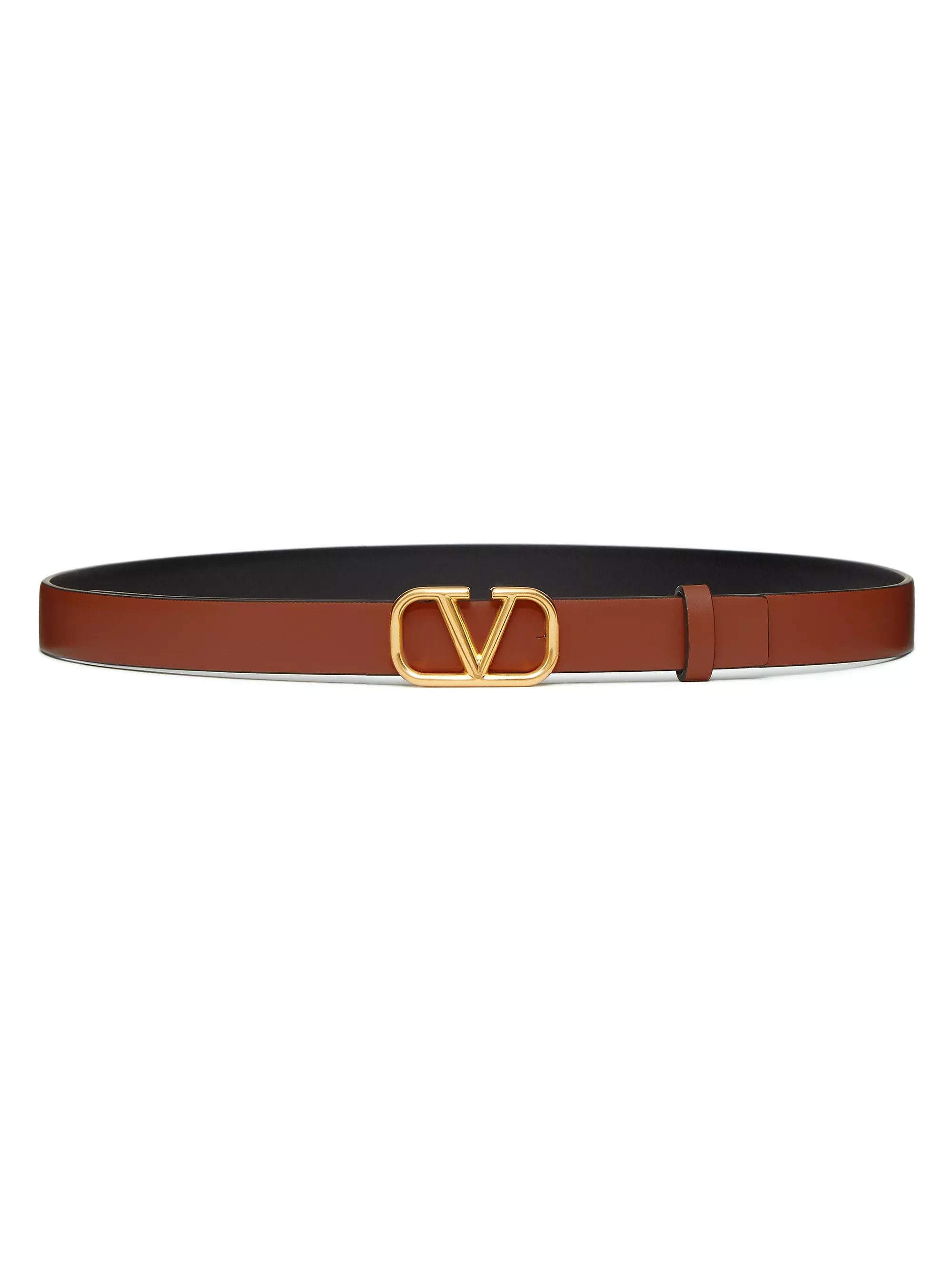 Reversible VLogo Signature Belt In Glossy Calfskin 20 MM | Saks Fifth Avenue