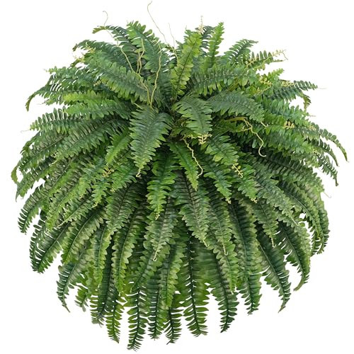 FOREST PRINCE 50" Artificial Boston Ferns, Fake Bush Plants, Large Faux Ferns with 96 Fronds for Outdoors Home Decor | Amazon (US)