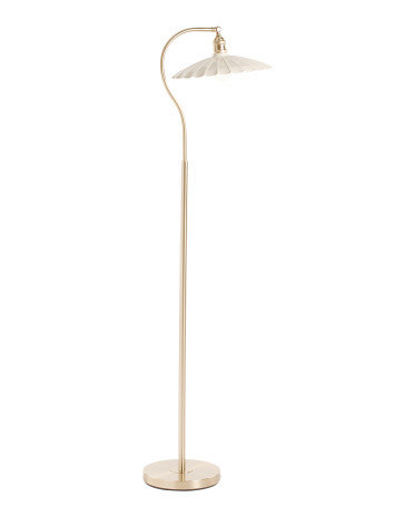 63in Metal Floor Lamp With Scalloped Ceramic Shade | Marshalls