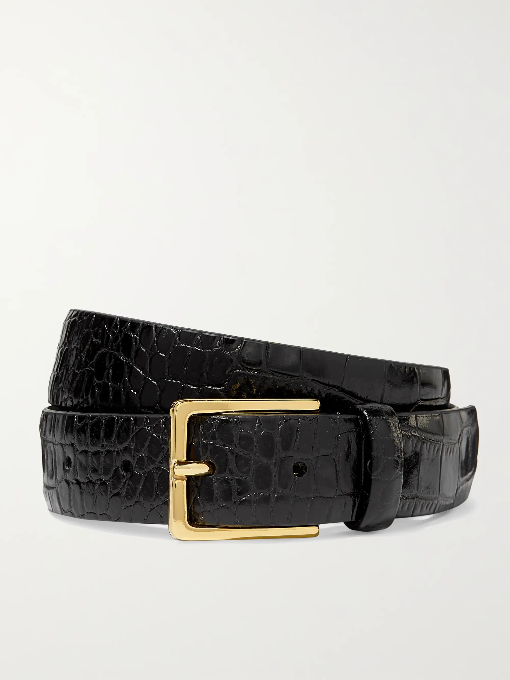 Croc-effect leather belt | NET-A-PORTER APAC