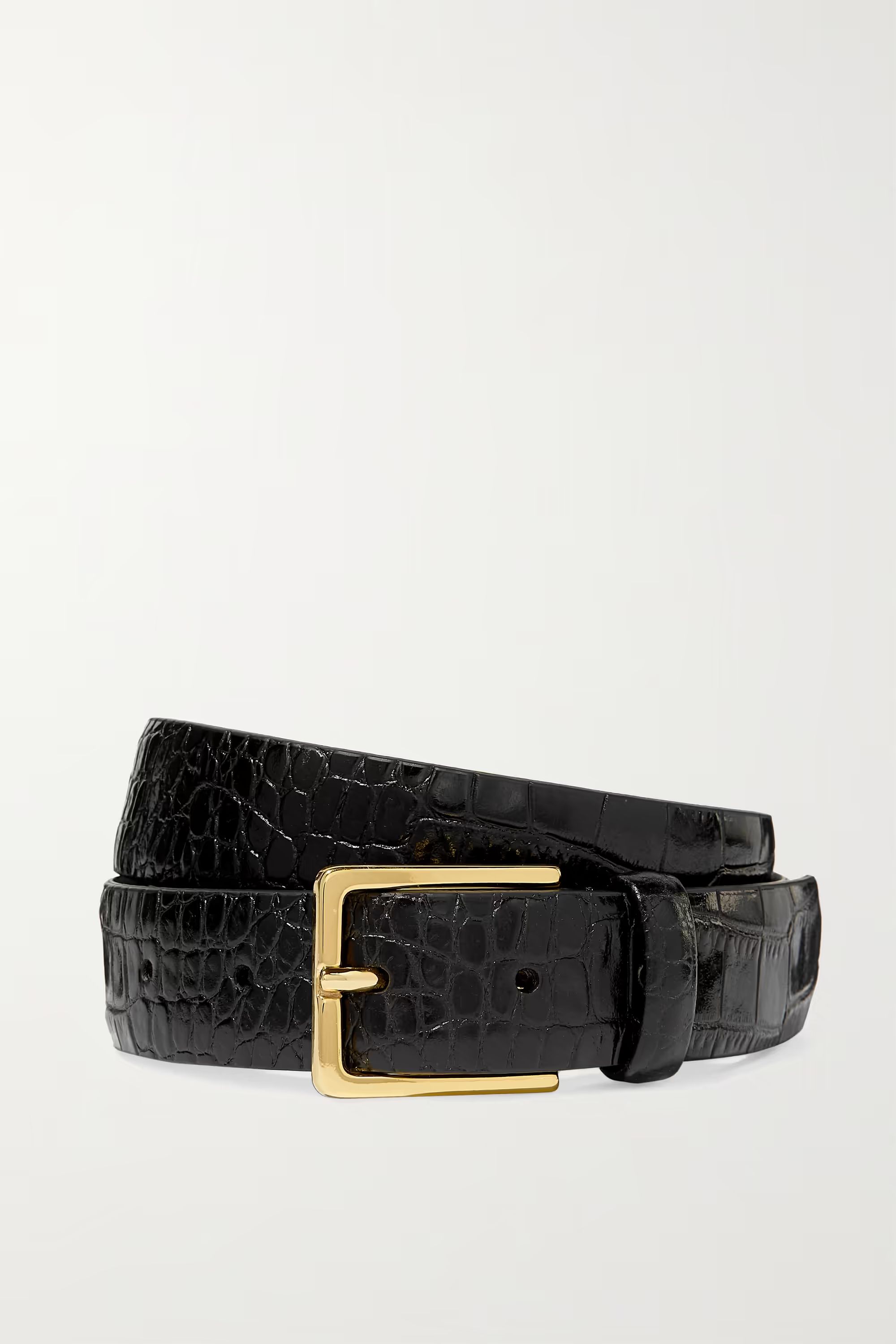 Croc-effect leather belt | NET-A-PORTER (US)