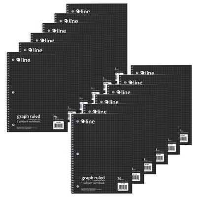 C-Line® 1-Subject Notebook, 4 x 4 Graph Ruled, Black, Pack of 12 | Target