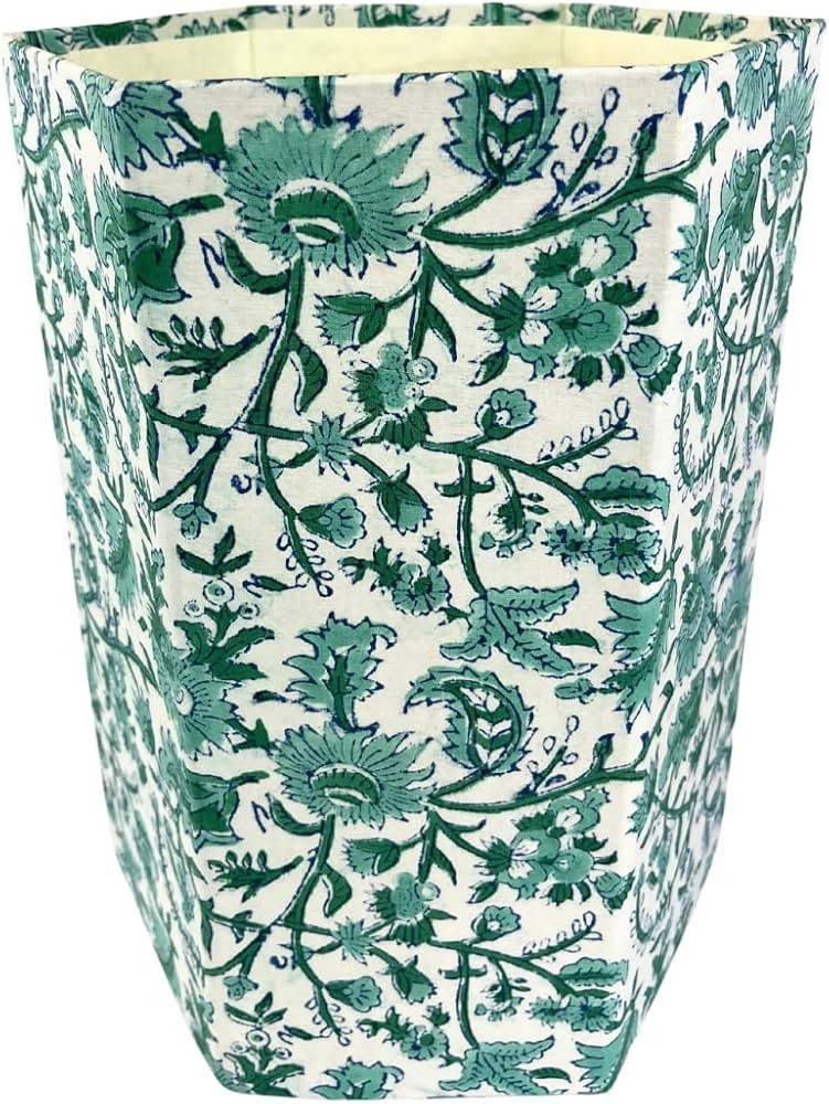 Waste Basket | Decorative Small Waste Basket | Cute Bedroom Trash Can | Colorful Trash Can (Vines... | Amazon (US)