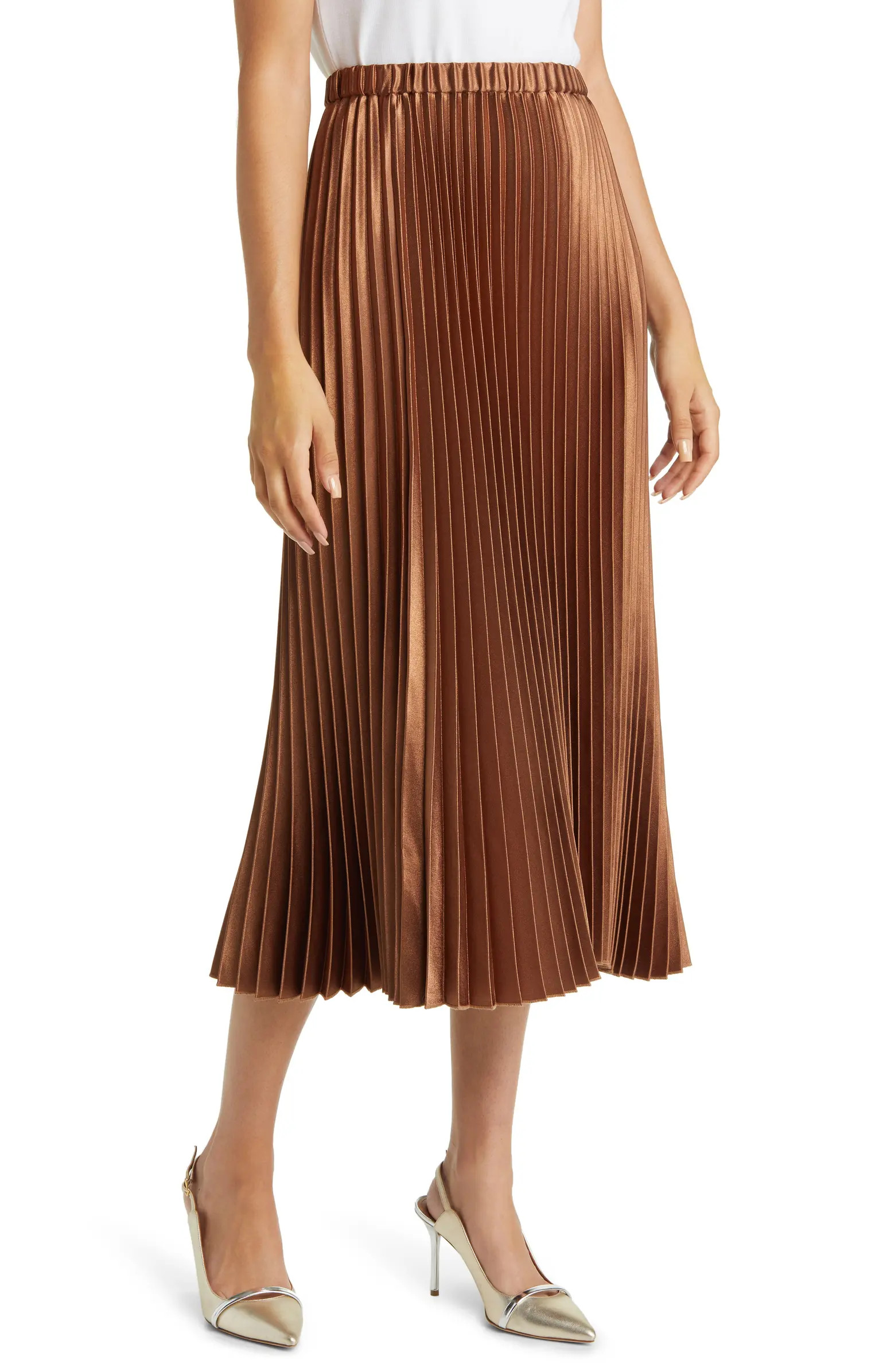 Pleated Satin Skirt | Nordstrom