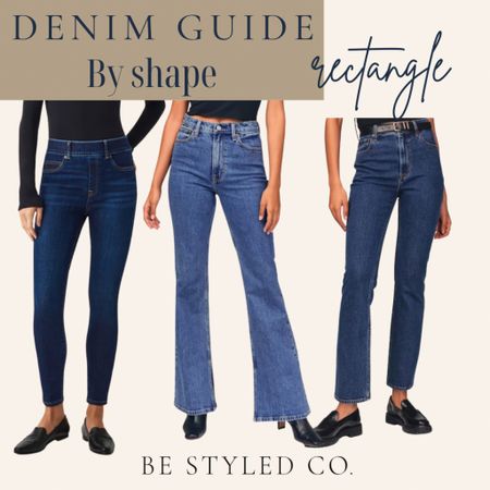 Best jeans for rectangle body shape - rectangle, body shapes can wear most jeans styles a wider waistband can help to find the waist and adding a belt. 

#LTKSeasonal #LTKstyletip