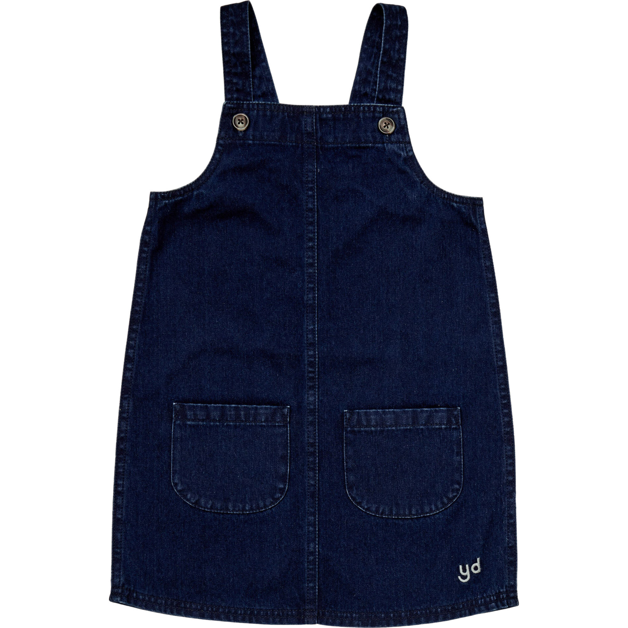 Sarasota 2-Pocket Pinafore Dress, Dark Wash Denim | Maisonette
