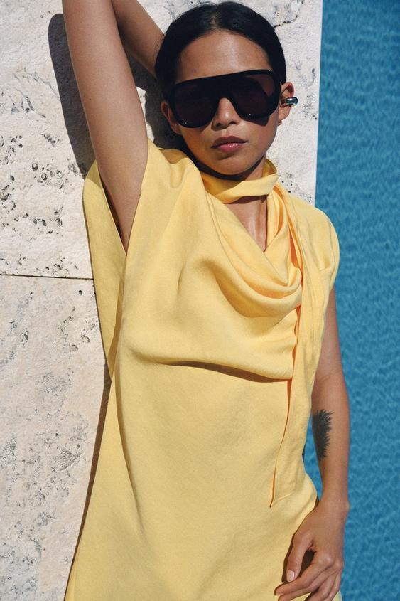 ZW COLLECTION FLOWING MIDI DRESS | Zara UK