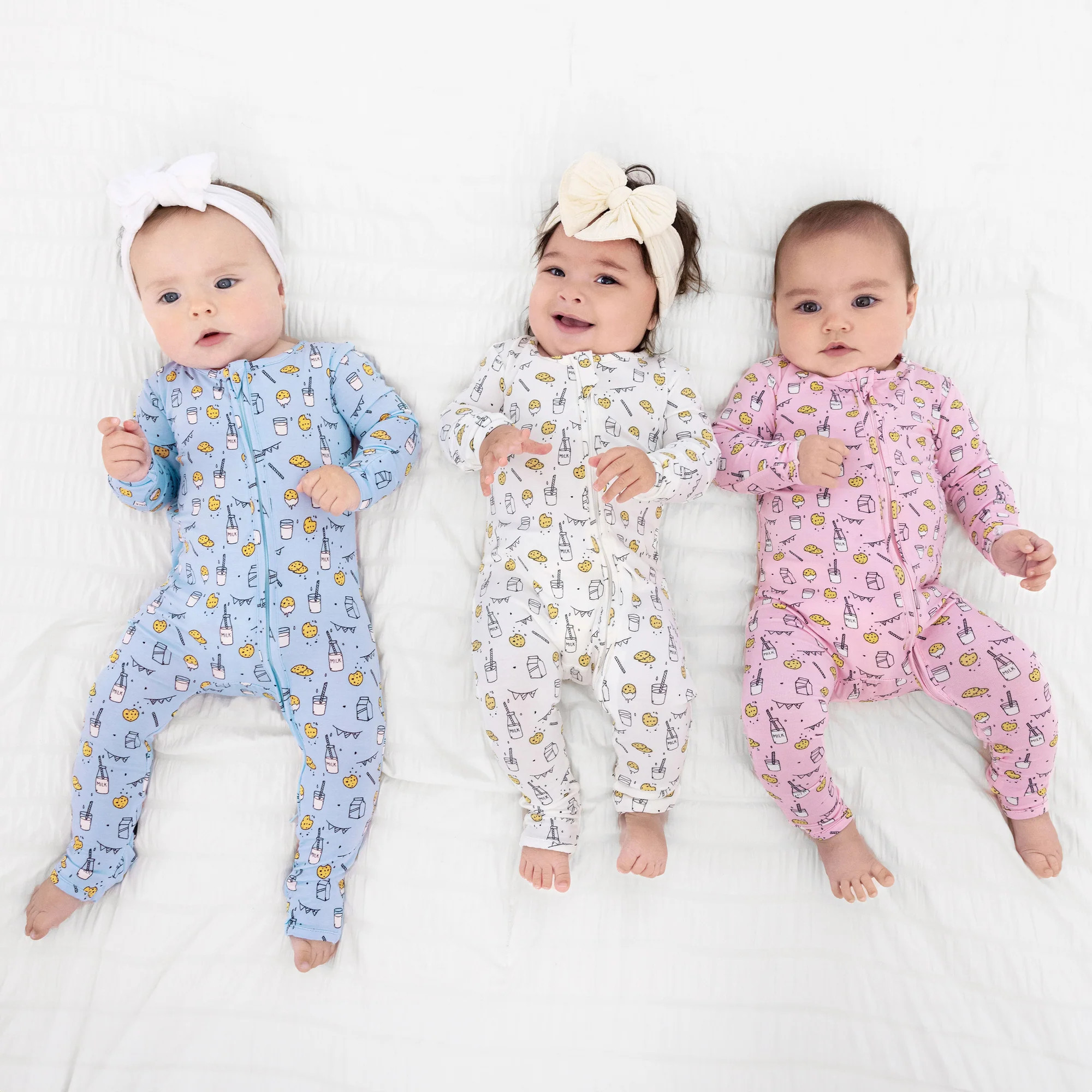 Milk & Cookies Pink Bamboo Convertible Footie | Bellabu Bear