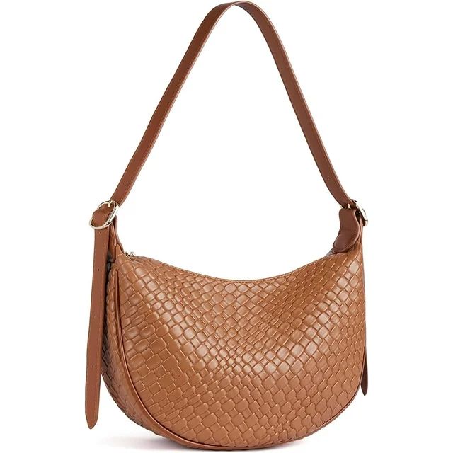 Purses for Women Woven Texture Crossbody Bags Shoulder Hobo Handbag with Adjustable Strap, Black/... | Walmart (US)